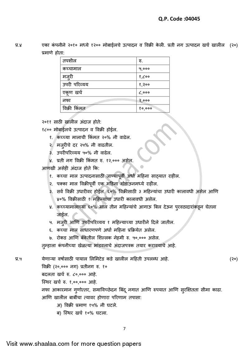 Financial Management 2016-2017 - B.Com. - 3rd Year (TYBcom) - University of Mumbai question paper with PDF download
