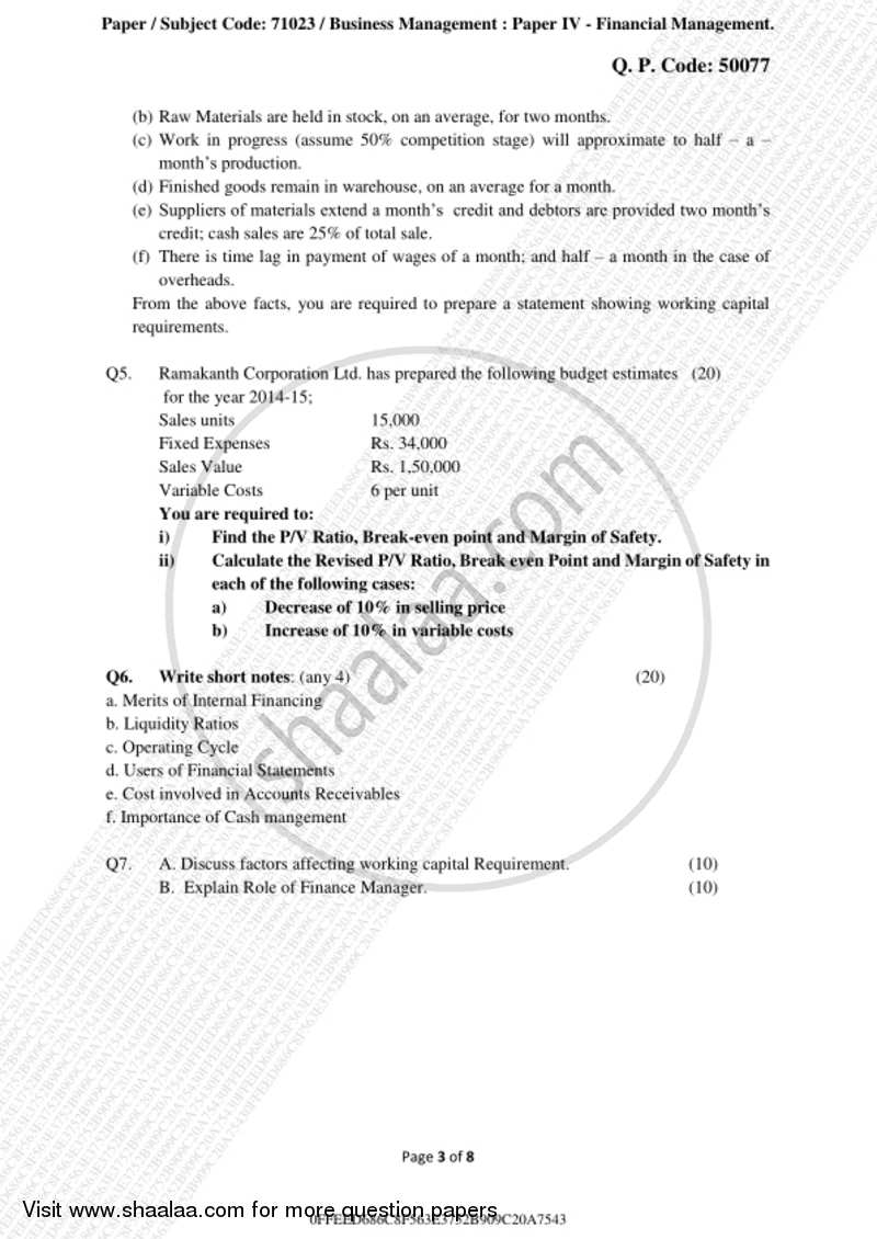 Financial Management 2018-2019 - B.Com. - 3rd Year (TYBcom) - University of Mumbai question paper with PDF download