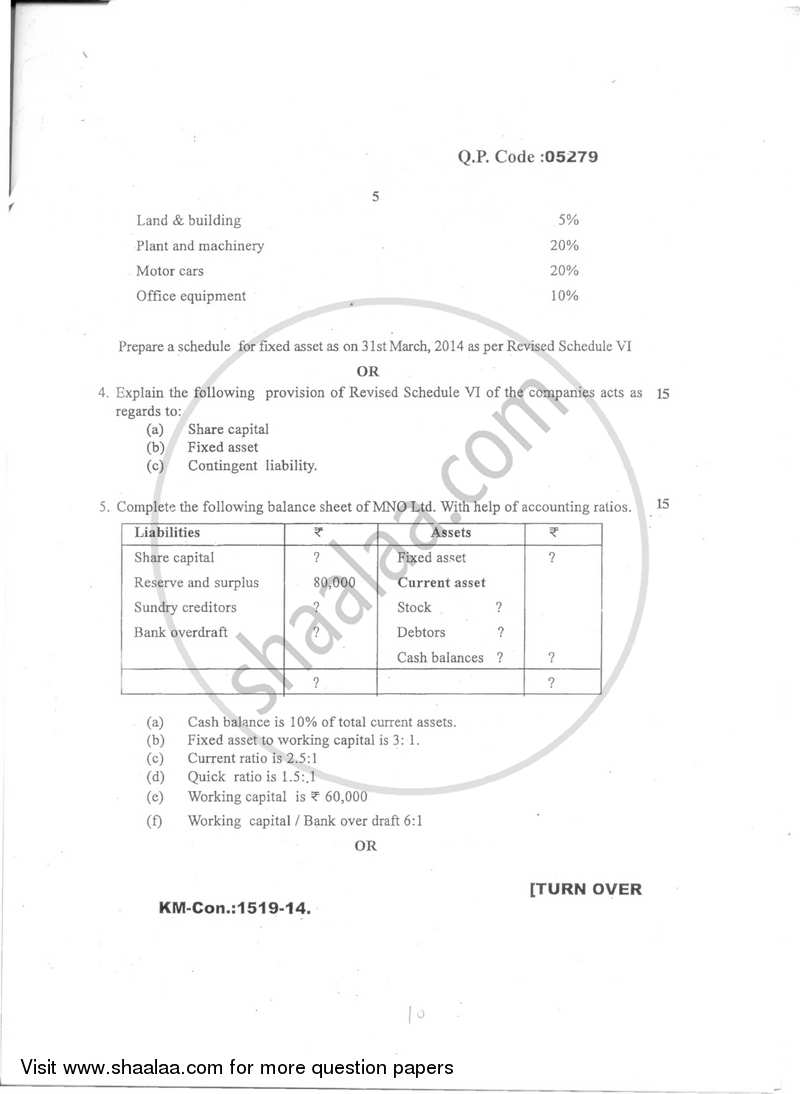 Financial Reporting and Analysis 2014-2015 - B.Com. - Semester 5 (TYBBI) - University of Mumbai question paper with PDF download