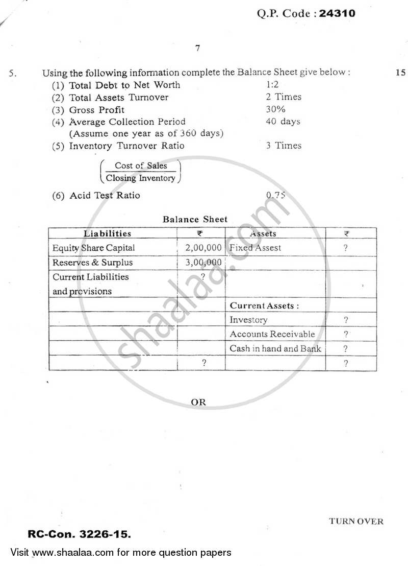 Financial Reporting and Analysis 2015-2016 - B.Com. - Semester 5 (TYBBI) - University of Mumbai question paper with PDF download