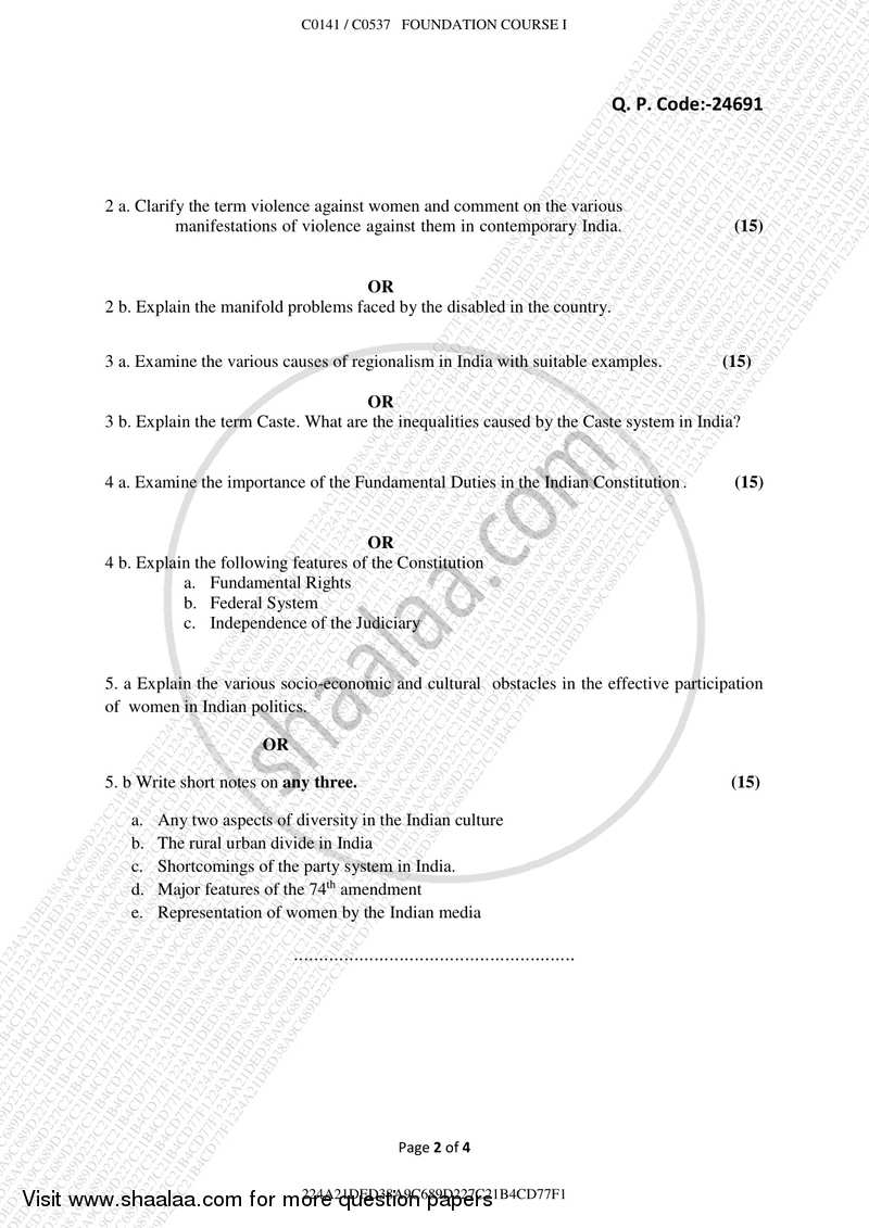 Foundation Course 1 2017-2018 - B.Com. - Semester 1 (FYBcom) - University of Mumbai question paper with PDF download