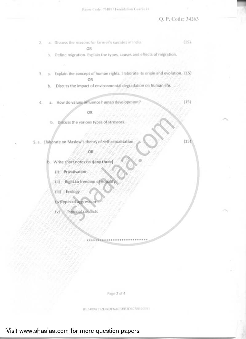 Foundation Course 2 2018-2019 - B.Com. - Semester 2 (FYBcom) - University of Mumbai question paper with PDF download