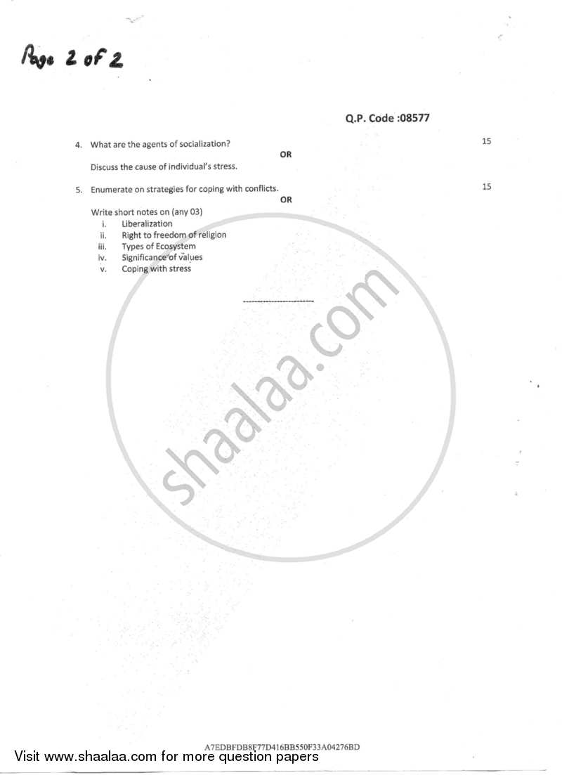 Foundation Course - 2 2016-2017 - B.Com. - Semester 2 (FYBAF) - University of Mumbai question paper with PDF download