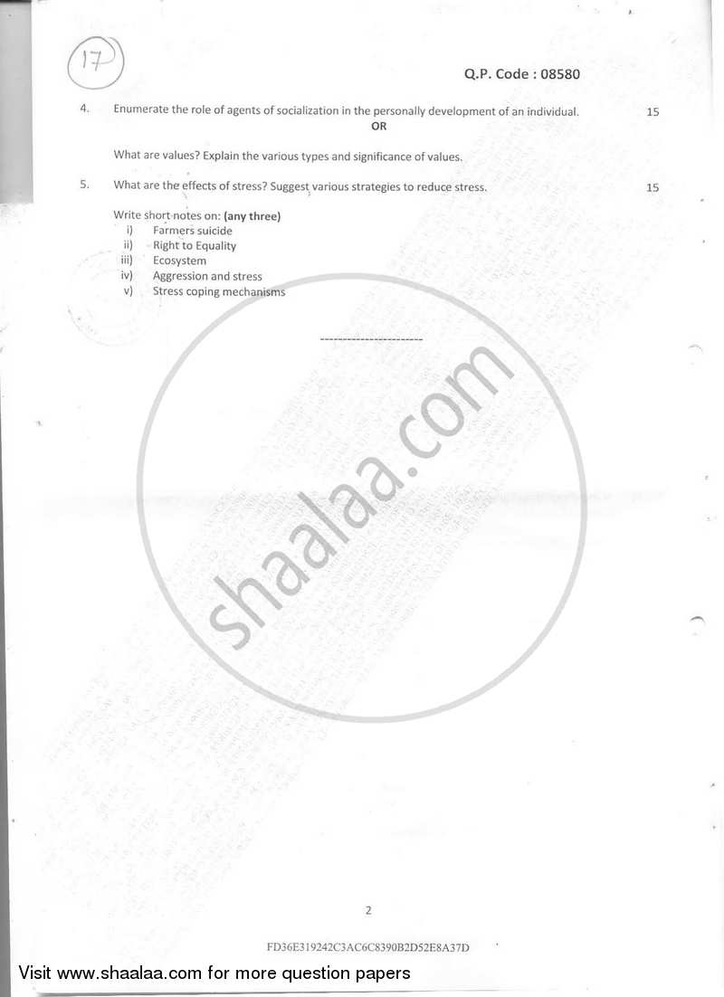 Foundation Course - 2 2017-2018 - B.Com. - Semester 2 (FYBAF) - University of Mumbai question paper with PDF download