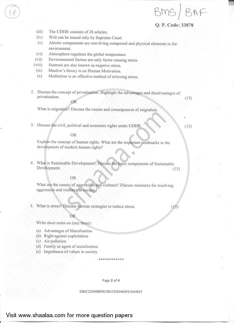 Foundation Course - 2 2017-2018 - B.Com. - Semester 2 (FYBAF) - University of Mumbai question paper with PDF download