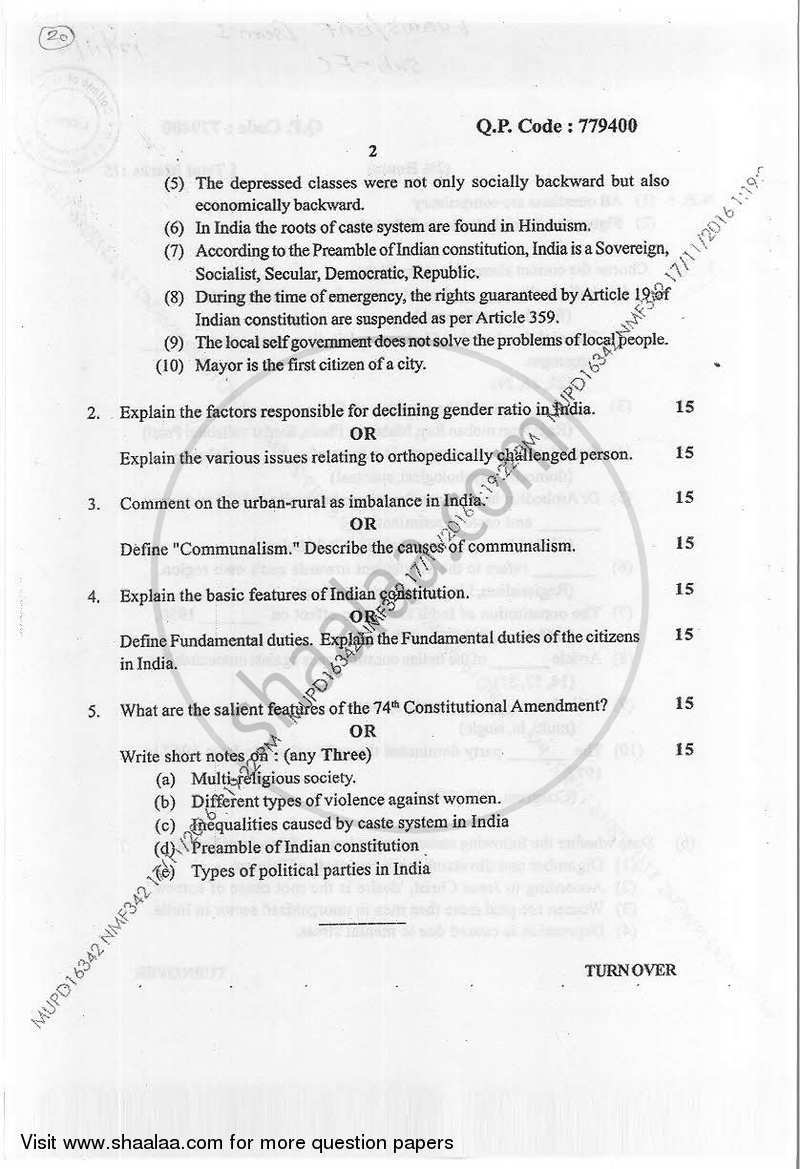 Foundation Course-Commercial Environment 1 2016-2017 - B.Com. - Semester 1 (FYBAF) - University of Mumbai question paper with PDF download