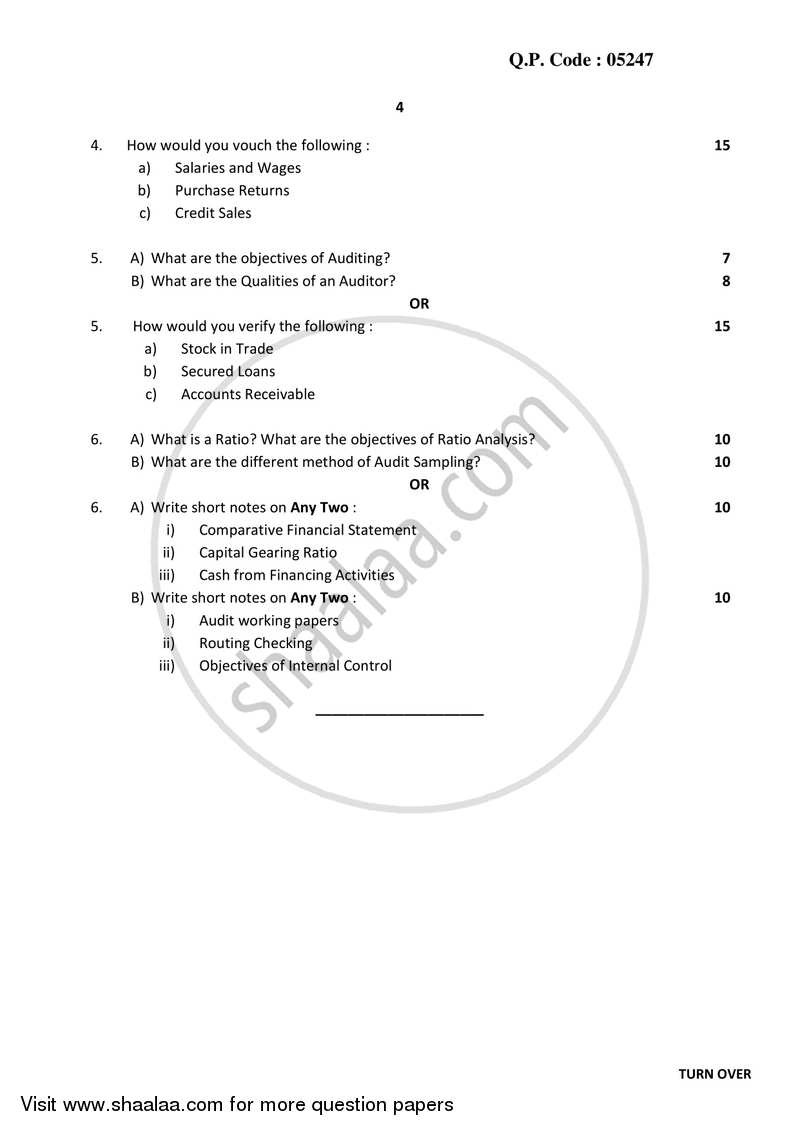 Introduction to Management Accounting and Introduction to Auditing (Financial Accounting and Auditing 5) 2017-2018 - B.Com. - 3rd Year (TYBcom) - University of Mumbai question paper with PDF download