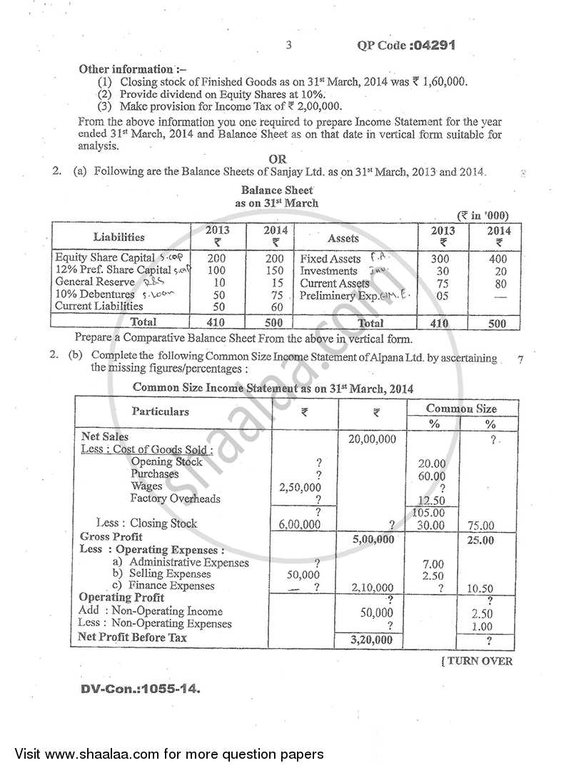 Management Accounting (Financial Accounting and Auditing 7) 2014-2015 - B.Com. - Semester 5 (TYBcom) - University of Mumbai question paper with PDF download