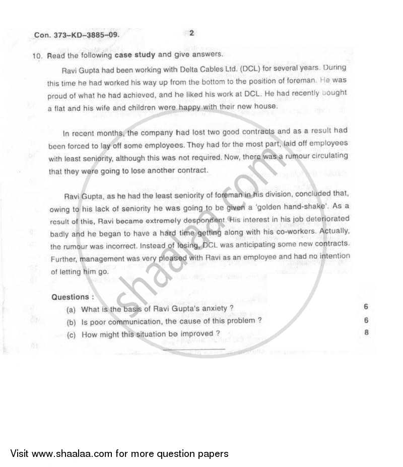 Management and Organizational Development 2008-2009 - B.Com. - 3rd Year (TYBcom) - University of Mumbai question paper with PDF download