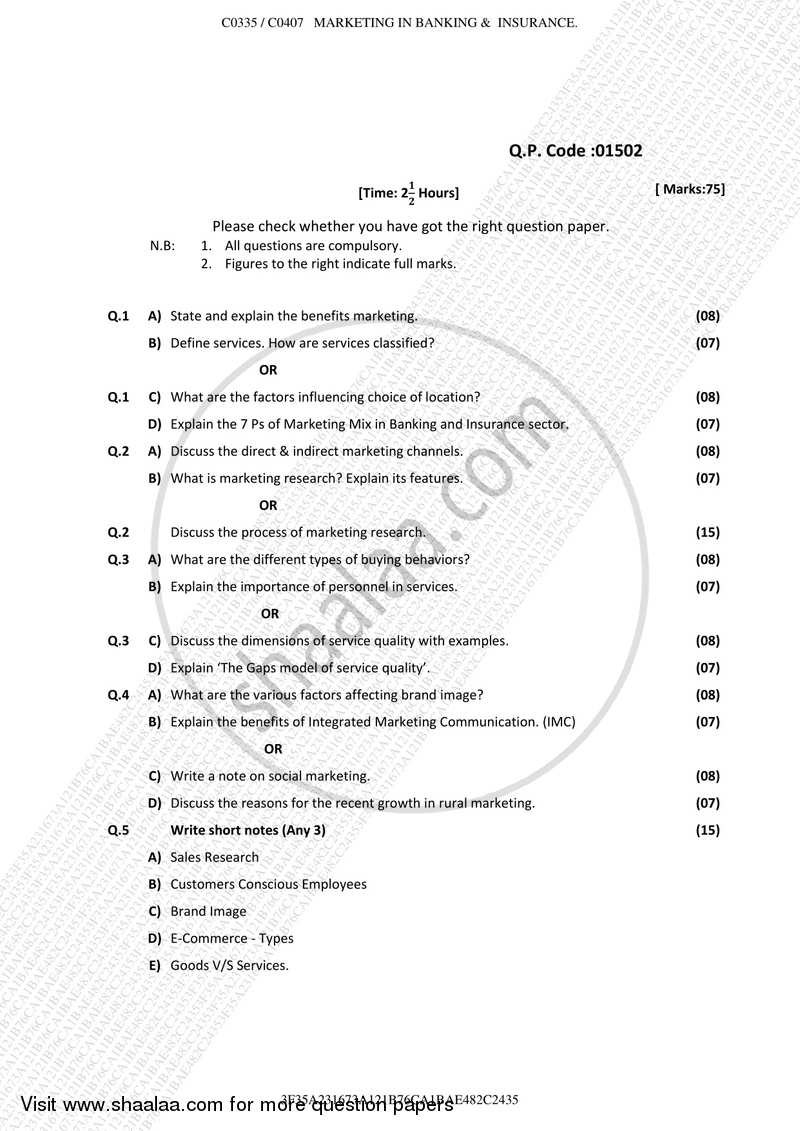 Marketing in Banking and Insurance 2017-2018 - B.Com. - Semester 5 (TYBBI) - University of Mumbai question paper with PDF download