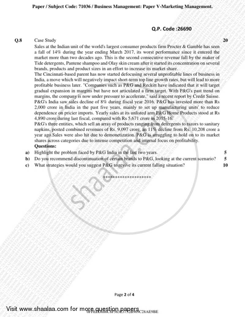 Marketing Management 2018-2019 - B.Com. - 3rd Year (TYBcom) - University of Mumbai question paper with PDF download