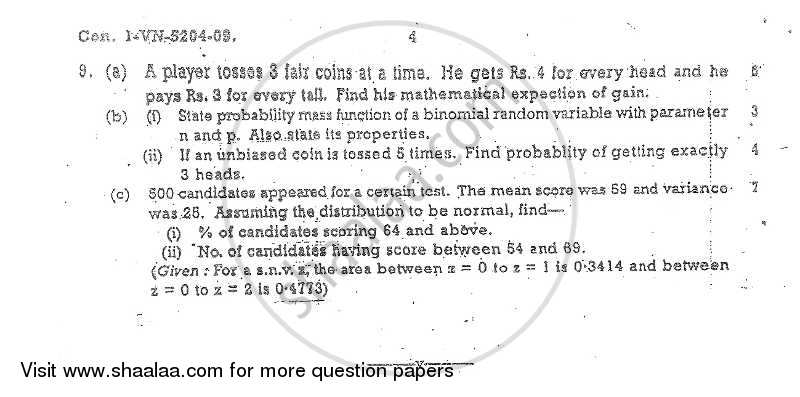 Mathematical and Statistical Techniques 2008-2009 - B.Com. - 1st Year (FYBcom) - University of Mumbai question paper with PDF download