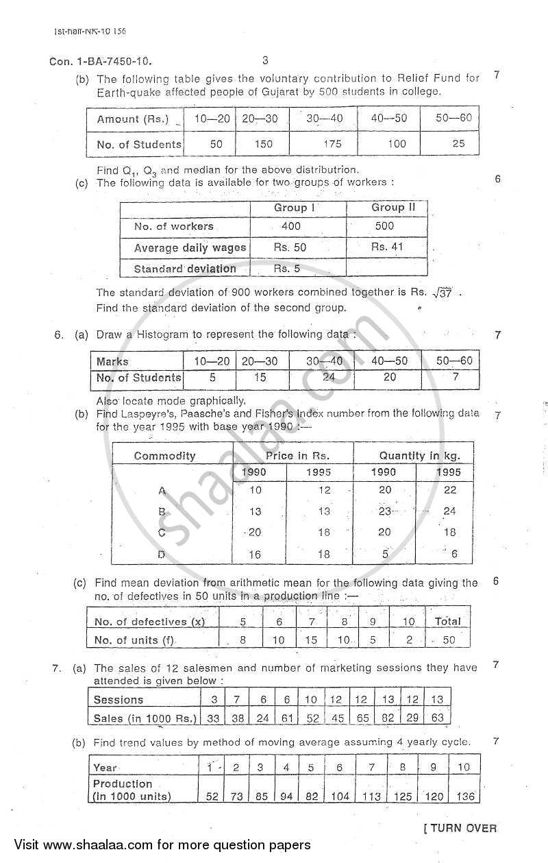Mathematical and Statistical Techniques 2009-2010 - B.Com. - 1st Year (FYBcom) - University of Mumbai question paper with PDF download