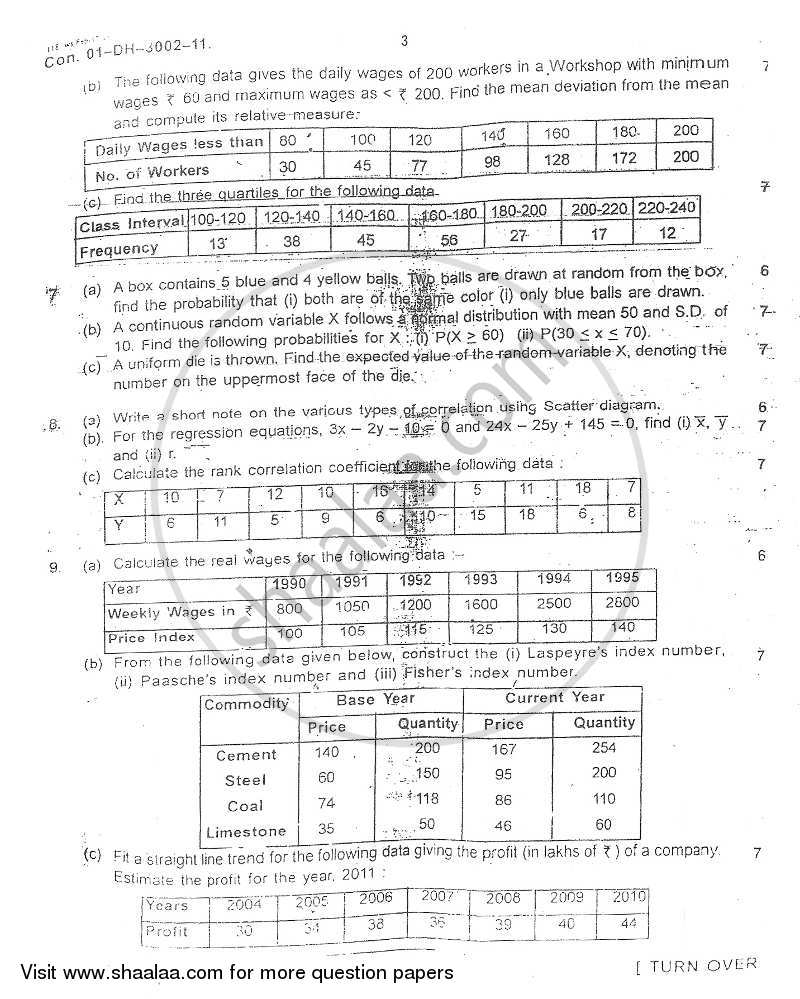 Mathematical and Statistical Techniques 2010-2011 - B.Com. - 1st Year (FYBcom) - University of Mumbai question paper with PDF download