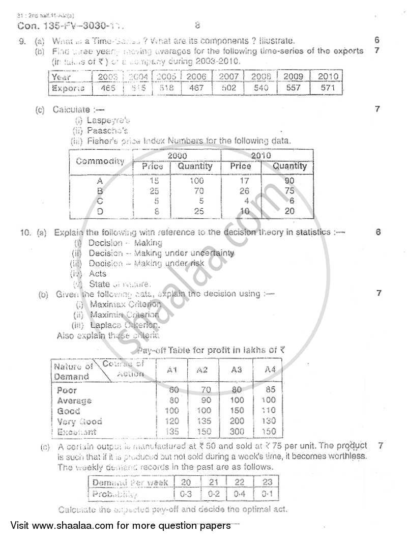 Mathematical and Statistical Techniques 2011-2012 - B.Com. - 1st Year (FYBcom) - University of Mumbai question paper with PDF download
