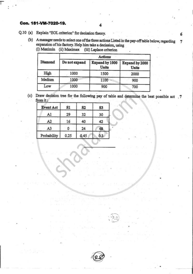 Mathematical and Statistical Techniques 2018-2019 - B.Com. - 1st Year (FYBcom) - University of Mumbai question paper with PDF download