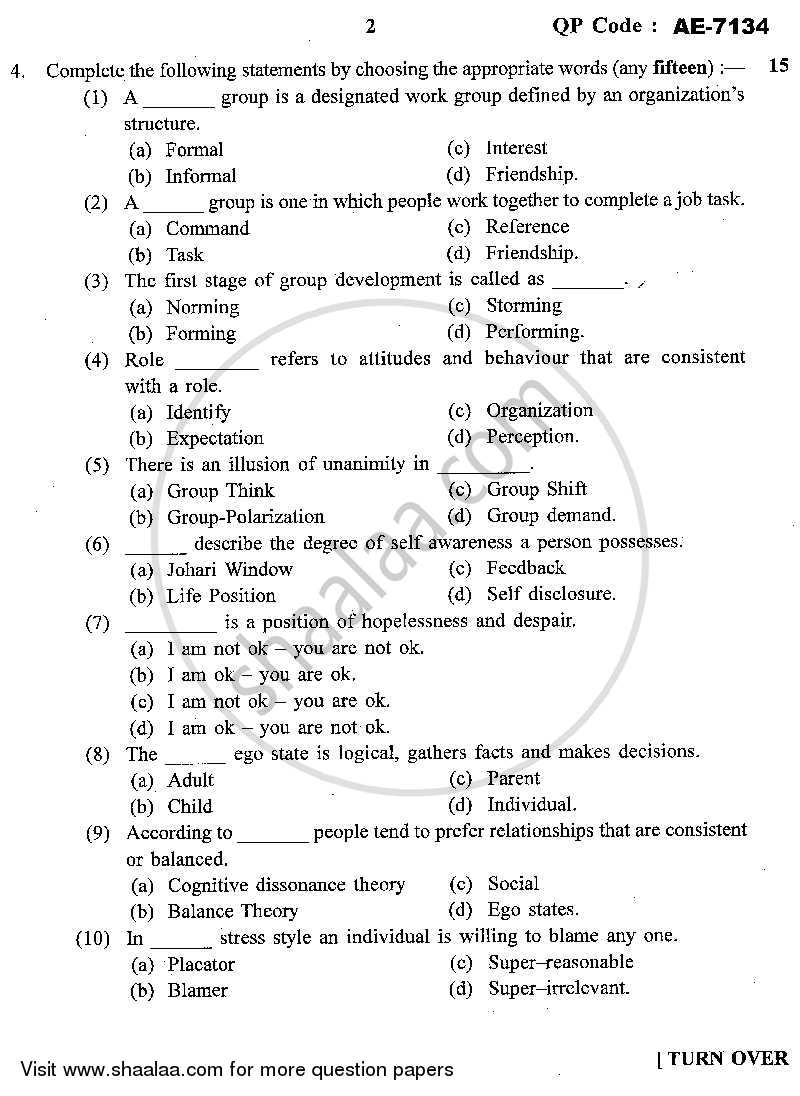 Psychology for Human Behaviour at Work 2013-2014 - B.Com. - 3rd Year (TYBcom) - University of Mumbai question paper with PDF download