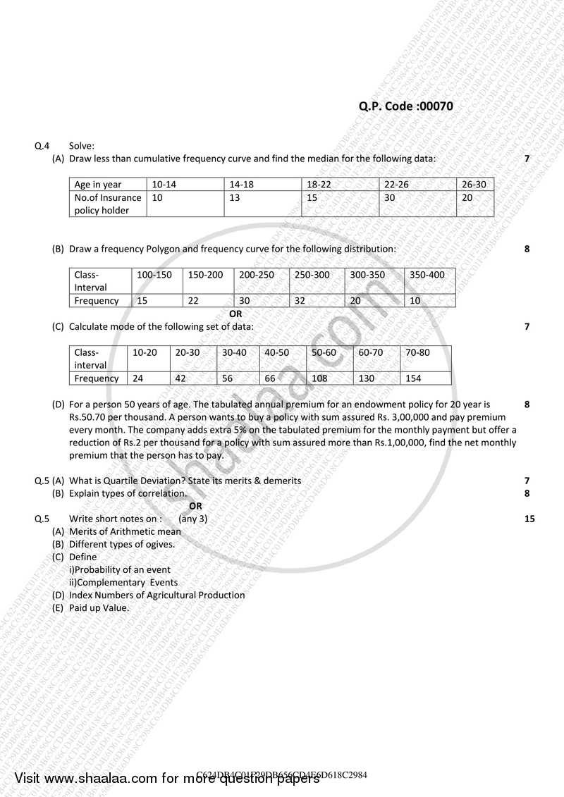Qualitative Methods 1 2017-2018 - B.Com. - Semester 1 (FYBBI) - University of Mumbai question paper with PDF download