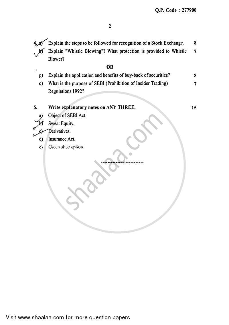 Regulations of Securities Markets 2016-2017 - B.Com. - Semester 5 (TYBFM) - University of Mumbai question paper with PDF download