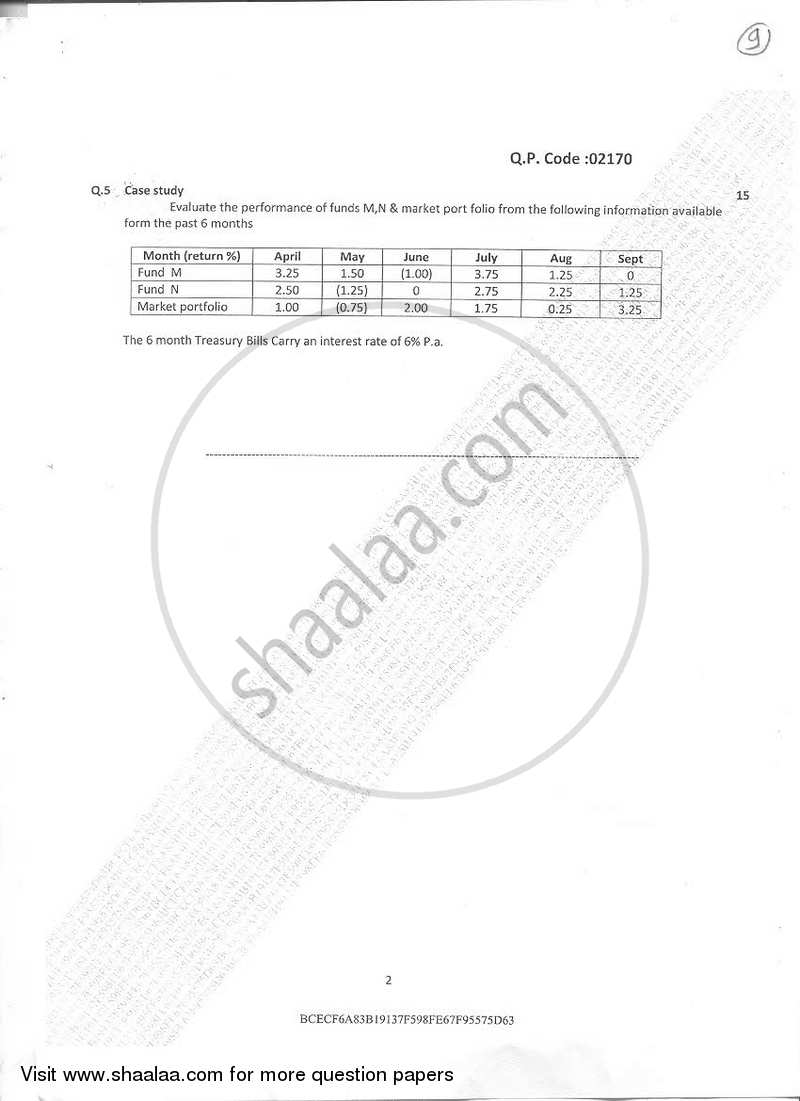 Risk Management 2016-2017 - B.Com. - Semester 6 (TYBFM) - University of Mumbai question paper with PDF download