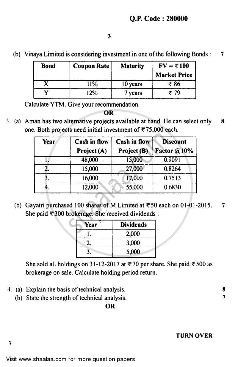 Security Analysis and Portfolio Management 2016-2017 - B.Com. - Semester 5 (TYBBI) - University of Mumbai question paper with PDF download