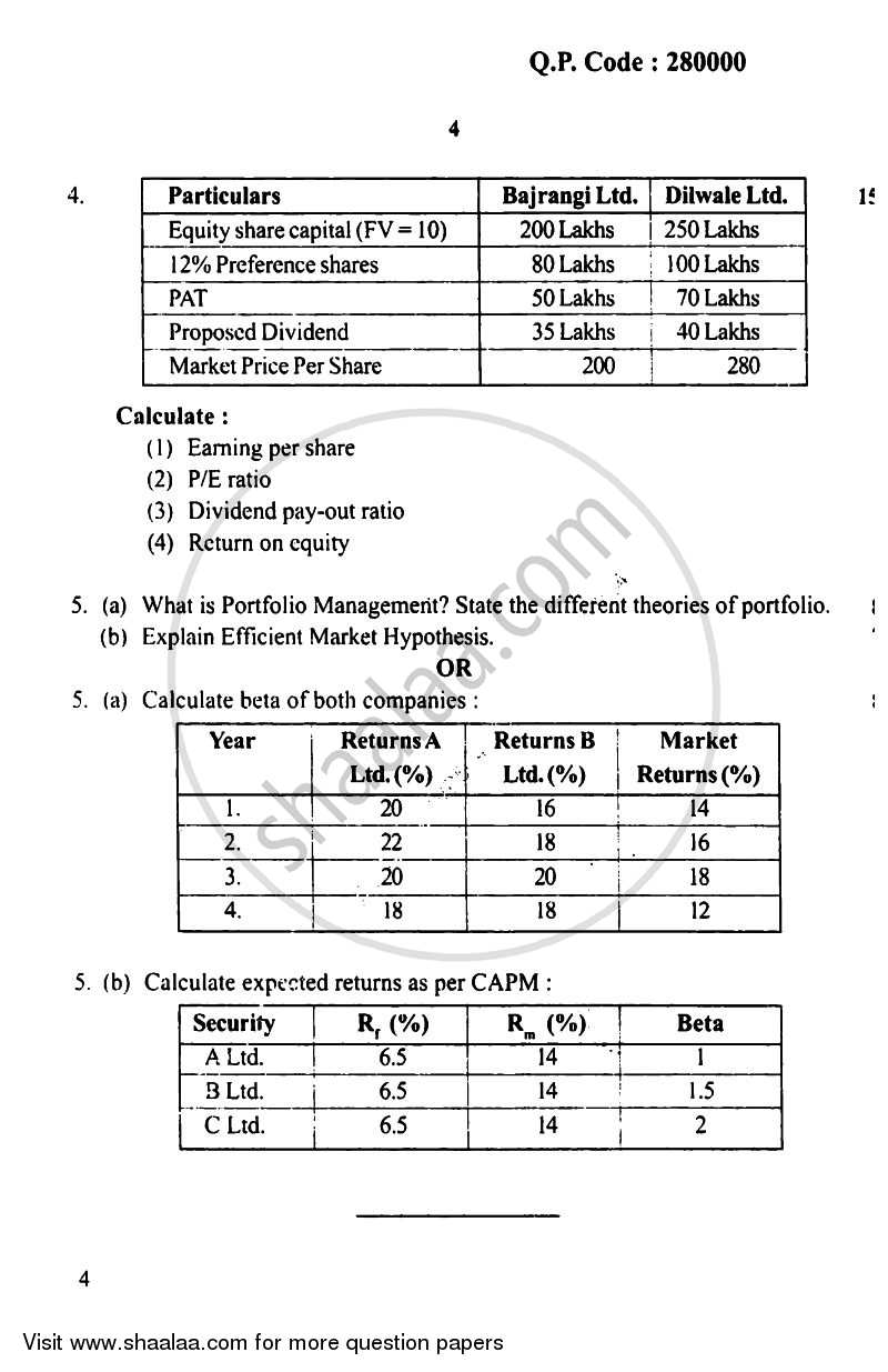 Security Analysis and Portfolio Management 2016-2017 - B.Com. - Semester 5 (TYBBI) - University of Mumbai question paper with PDF download