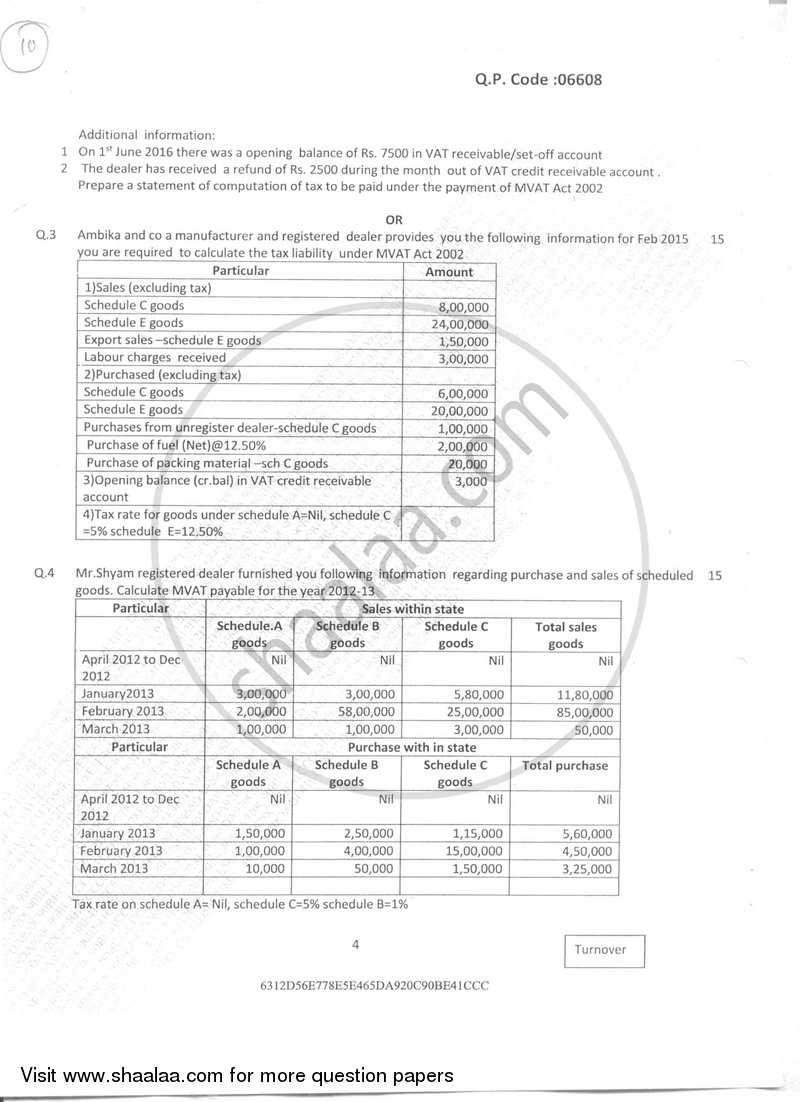 Taxation- Indirect Taxes 1 2017-2018 - B.Com. - Semester 2 (FYBAF) - University of Mumbai question paper with PDF download