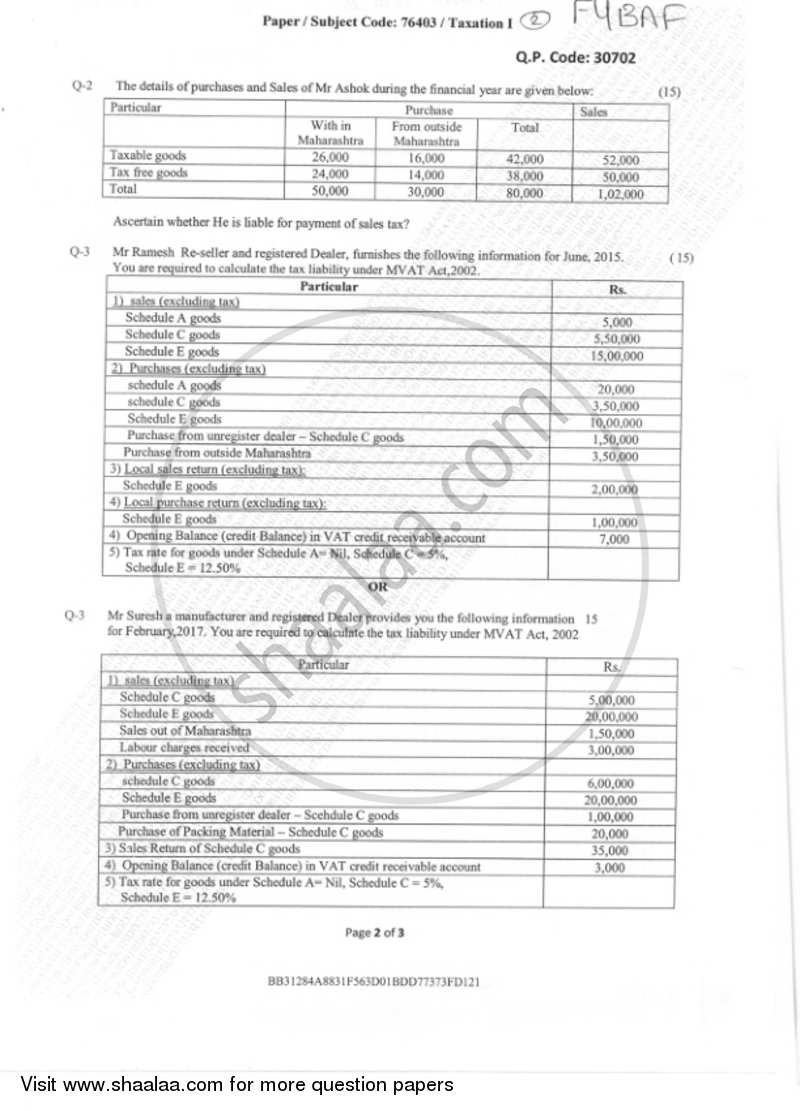 Taxation- Indirect Taxes 1 2018-2019 - B.Com. - Semester 2 (FYBAF) - University of Mumbai question paper with PDF download