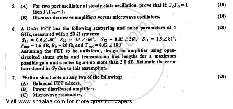 Advance Microwave Engineering 2011-2012 - B.E. - Semester 8 (BE Fourth Year) - University of Mumbai question paper with PDF download