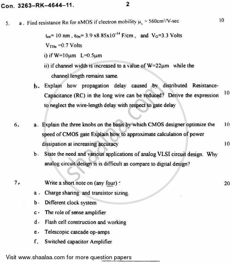 Advance Vlsi Design 2010-2011 - B.E. - Semester 8 (BE Fourth Year) - University of Mumbai question paper with PDF download