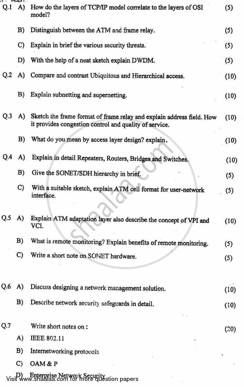 Advanced Networking Technologies 2010-2011 - B.E. - Semester 8 (BE Fourth Year) - University of Mumbai question paper with PDF download