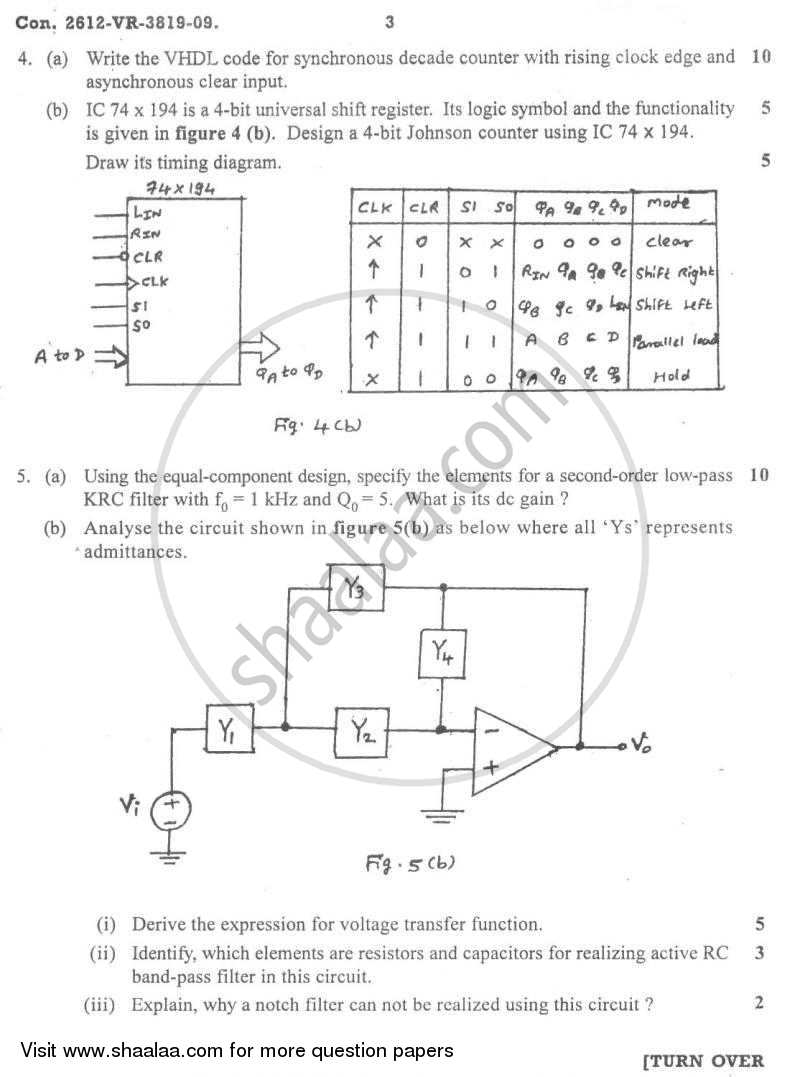 Analog and Digital Ic Design and Application 2008-2009 - B.E. - Semester 4 (SE Second Year) - University of Mumbai question paper with PDF download