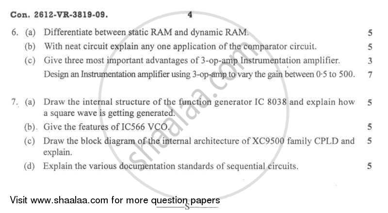Analog and Digital Ic Design and Application 2008-2009 - B.E. - Semester 4 (SE Second Year) - University of Mumbai question paper with PDF download