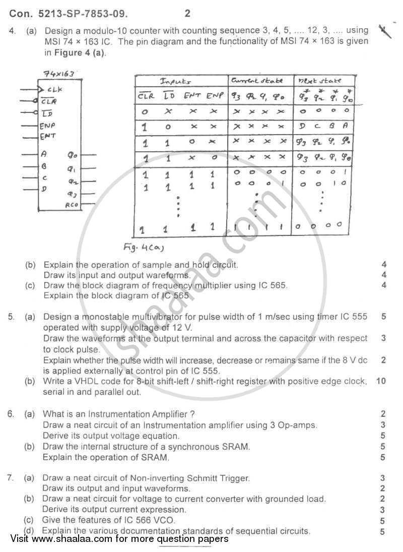 Analog and Digital Ic Design and Application 2009-2010 - B.E. - Semester 4 (SE Second Year) - University of Mumbai question paper with PDF download