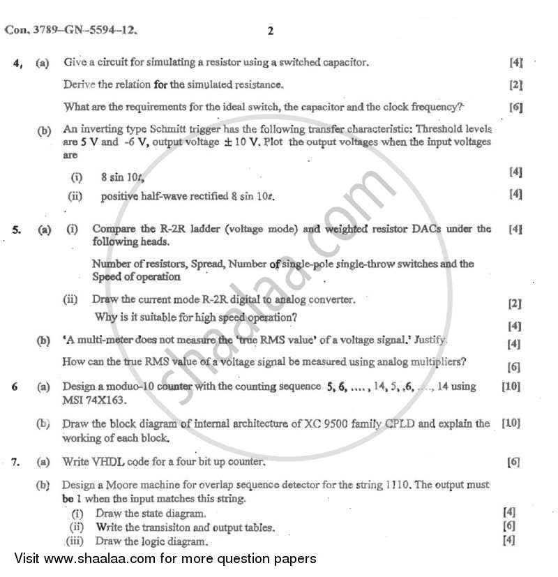 Analog and Digital Ic Design and Application 2011-2012 - B.E. - Semester 4 (SE Second Year) - University of Mumbai question paper with PDF download