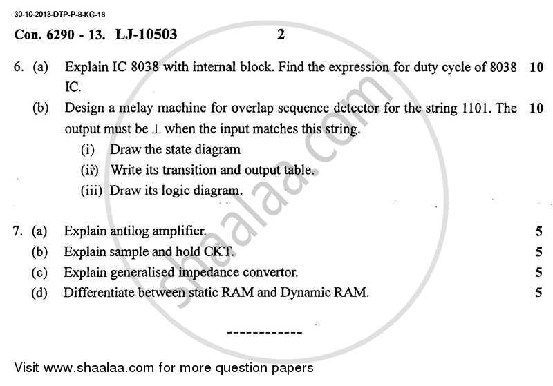 Analog and Digital Ic Design and Application 2013-2014 - B.E. - Semester 4 (SE Second Year) - University of Mumbai question paper with PDF download