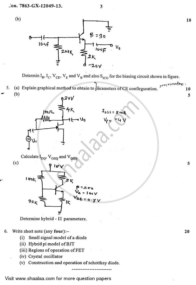 Analog Electronics 1 2013-2014 - B.E. - Semester 3 (SE Second Year) - University of Mumbai question paper with PDF download