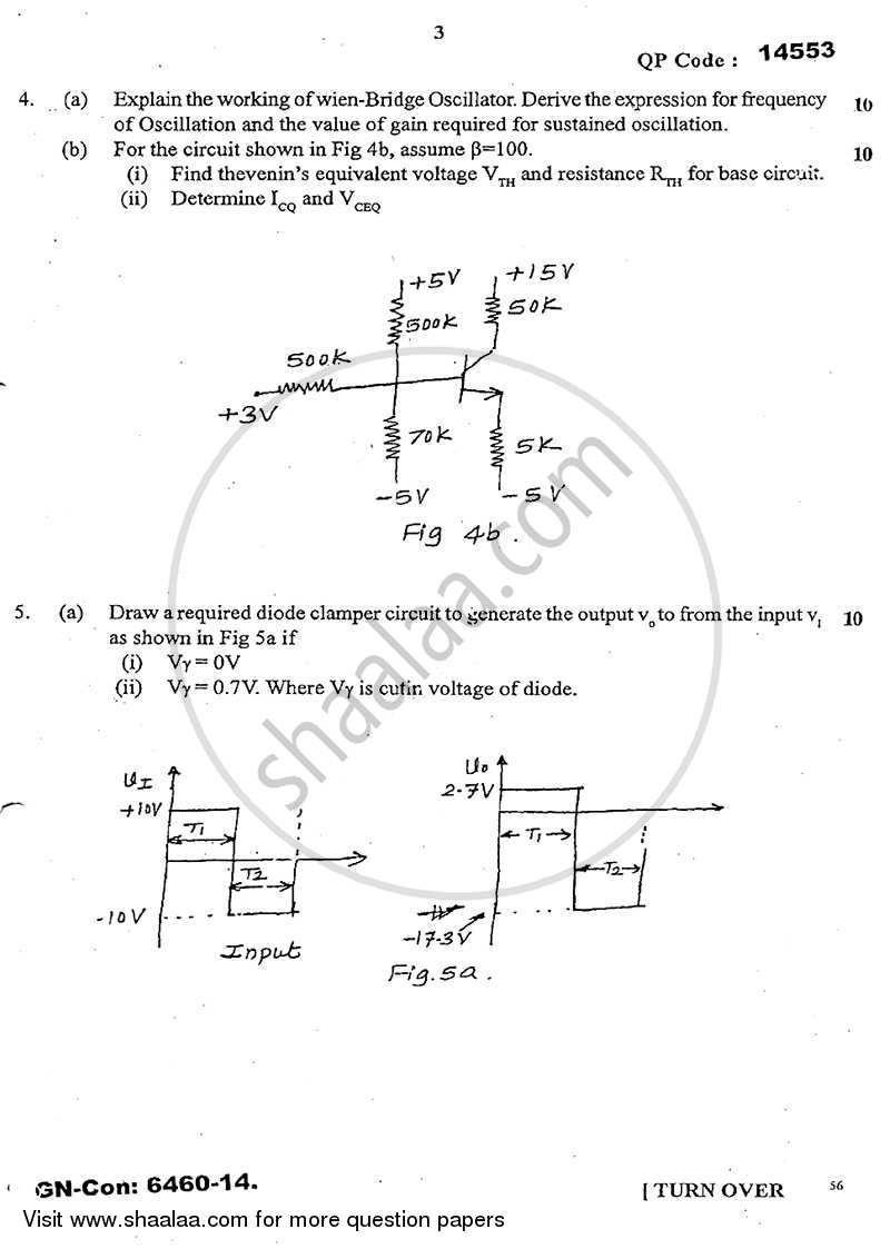 Analog Electronics 1 2014-2015 - B.E. - Semester 3 (SE Second Year) - University of Mumbai question paper with PDF download