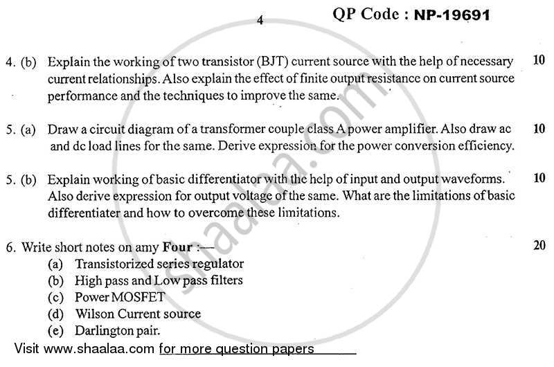 Analog Electronics -2 2013-2014 - B.E. - Semester 4 (SE Second Year) - University of Mumbai question paper with PDF download