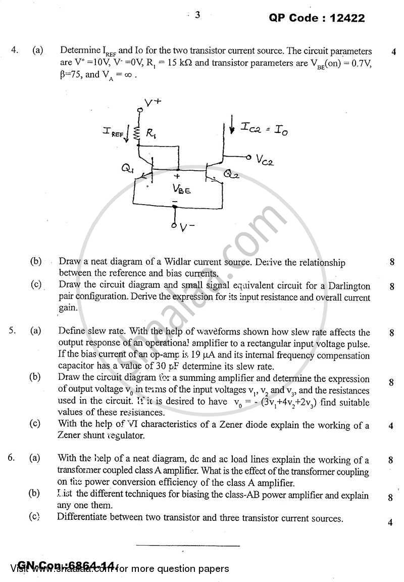 Analog Electronics -2 2014-2015 - B.E. - Semester 4 (SE Second Year) - University of Mumbai question paper with PDF download