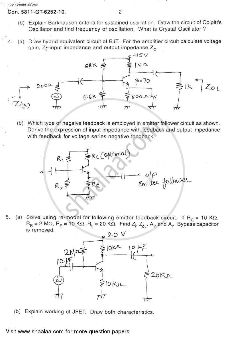 Analog Electronics 2010-2011 - B.E. - Semester 3 (SE Second Year) - University of Mumbai question paper with PDF download
