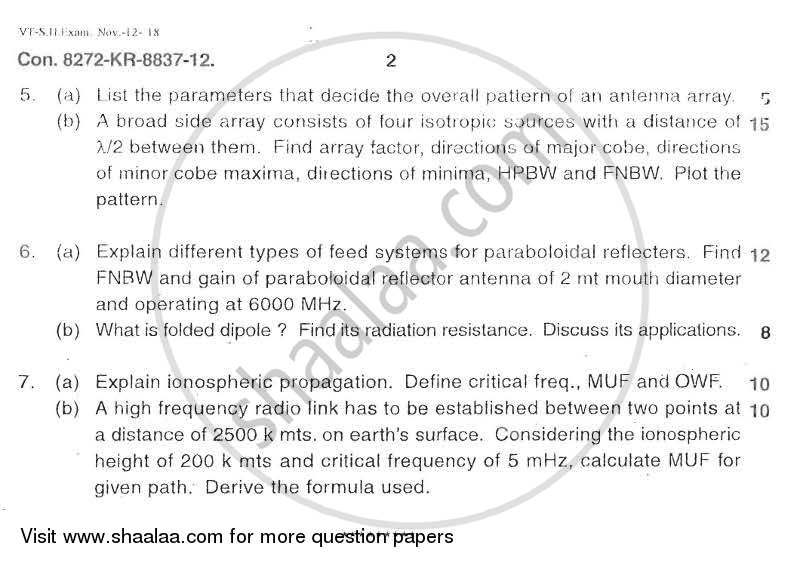 Antenna and Wave Propagation 2012-2013 - B.E. - Semester 6 (TE Third Year) - University of Mumbai question paper with PDF download