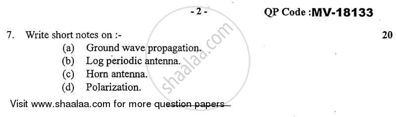 Antenna and Wave Propagation 2013-2014 - B.E. - Semester 6 (TE Third Year) - University of Mumbai question paper with PDF download