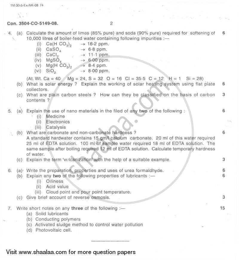 Applied Chemistry 1 2007-2008 - B.E. - Semester 1 (FE First Year) - University of Mumbai question paper with PDF download