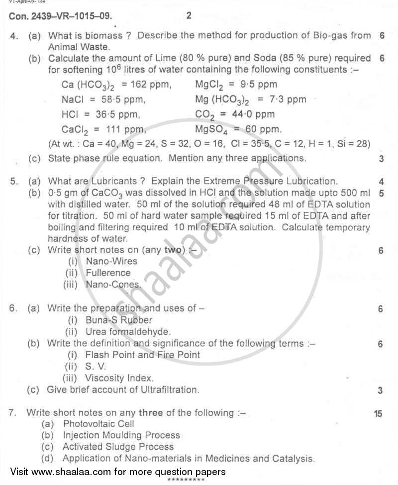 Applied Chemistry 1 2008-2009 - B.E. - Semester 1 (FE First Year) - University of Mumbai question paper with PDF download
