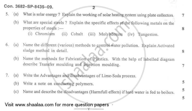 Applied Chemistry 1 2009-2010 - B.E. - Semester 1 (FE First Year) - University of Mumbai question paper with PDF download