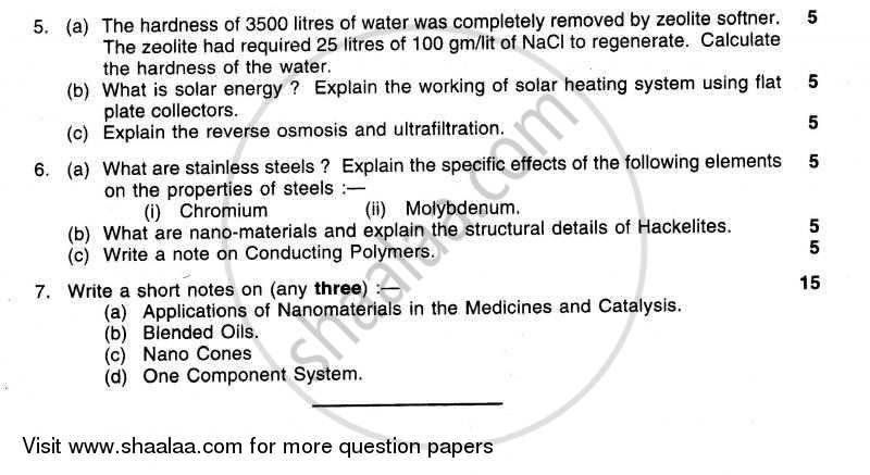 Applied Chemistry 1 2010-2011 - B.E. - Semester 1 (FE First Year) - University of Mumbai question paper with PDF download