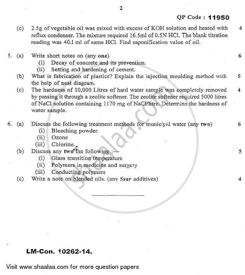 Applied Chemistry 1 2014-2015 - B.E. - Semester 1 (FE First Year) - University of Mumbai question paper with PDF download