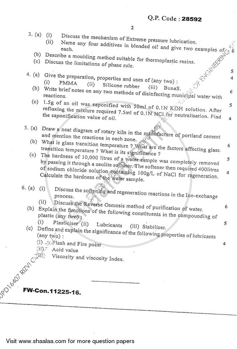 Applied Chemistry 1 2015-2016 - B.E. - Semester 1 (FE First Year) - University of Mumbai question paper with PDF download