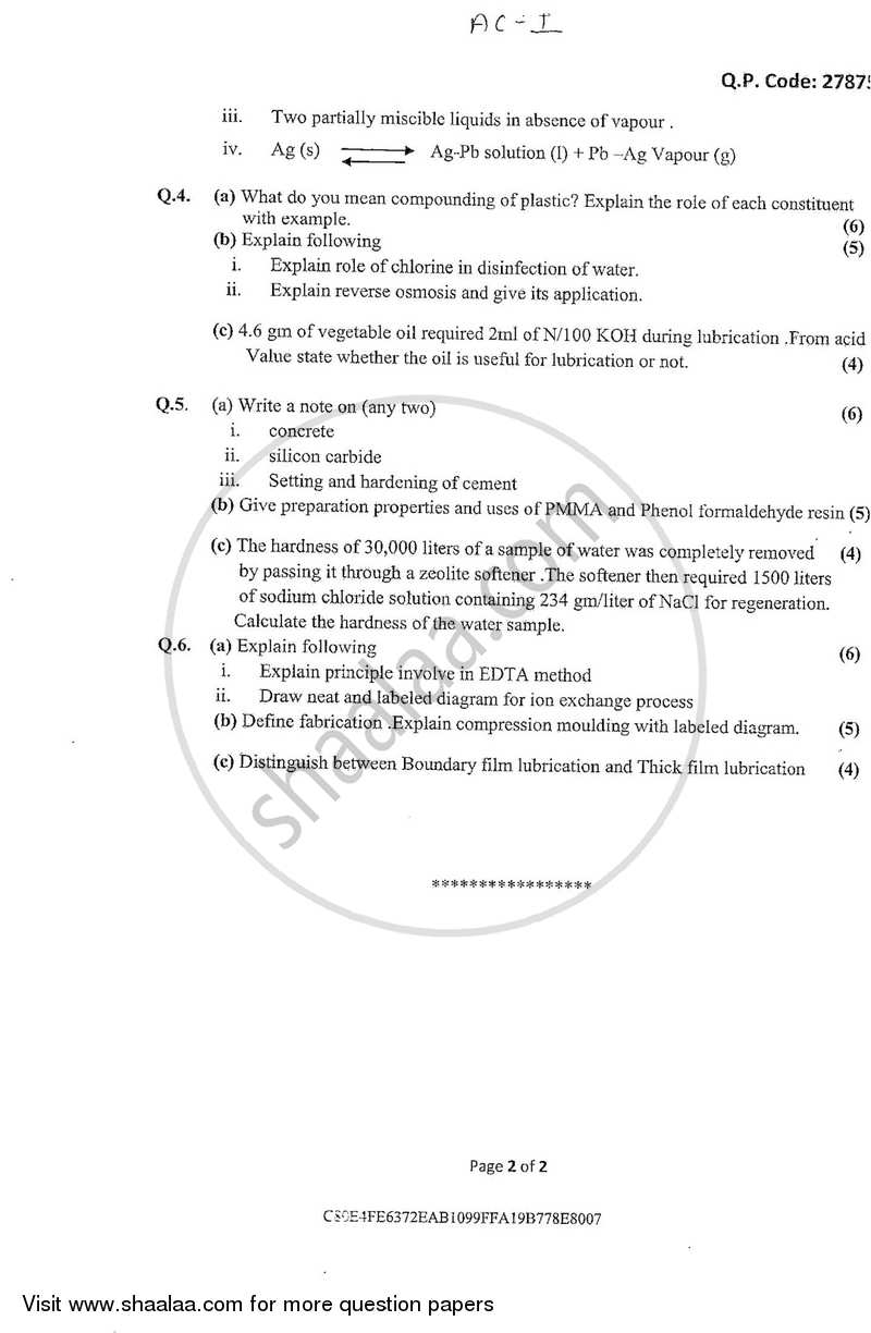 Applied Chemistry 1 2017-2018 - B.E. - Semester 1 (FE First Year) - University of Mumbai question paper with PDF download